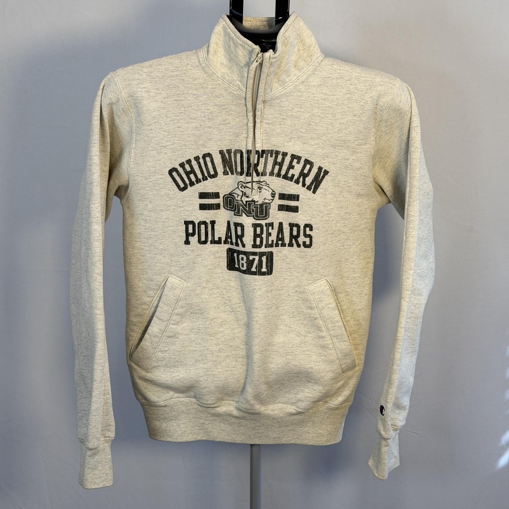 Champion Sweatshirt Mens XS Gray Excellent 1/4 Zip Ohio Northern Polar Bears
